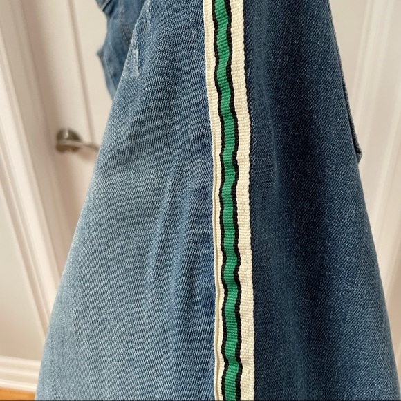 Dex Jeans with green/white stripe and frayed/distressed ankles - Picture 5 of 7